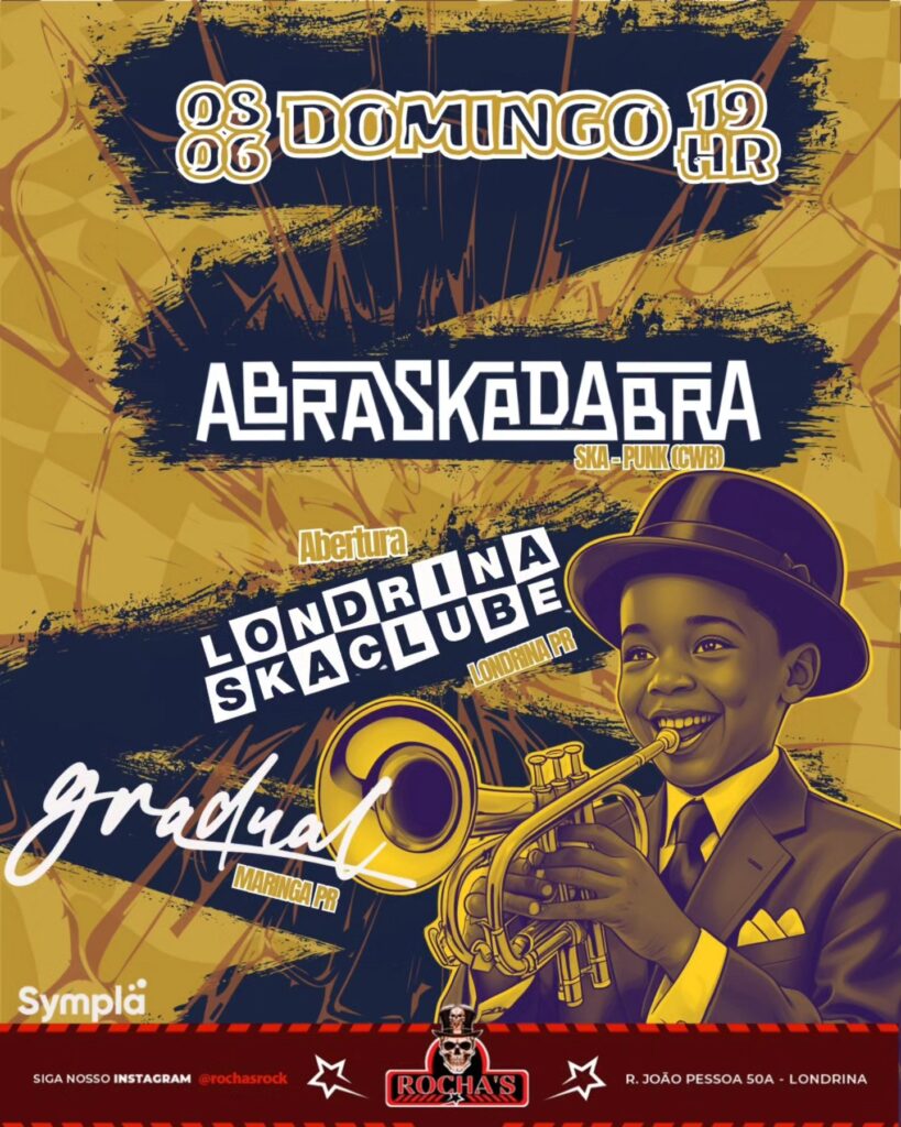 Banda curitibana em turnê nacional Abraskadabra faz show neste domingo (8) em Londrina, no Rocha's Rock