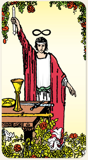 Número 1 dos Arcanos Maiores, o Mago traz uma energia potente: a chamada para focar a vontade, alinhar o pensamentoe ação