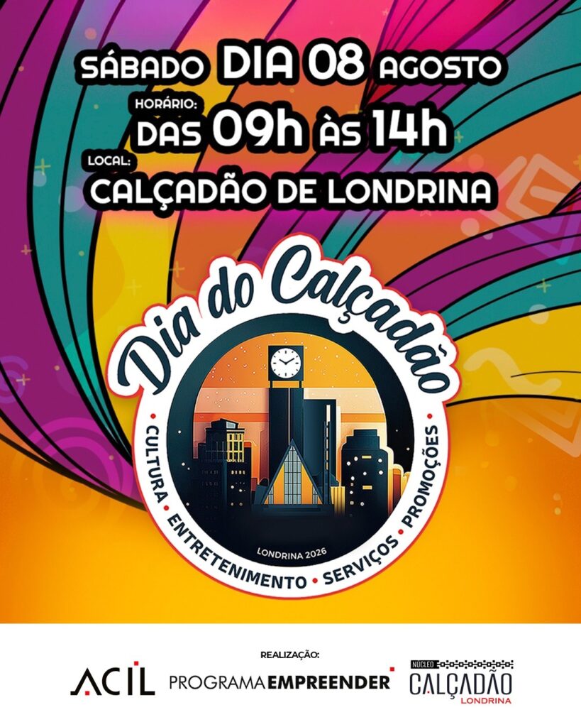 Dia do Calçadão acontece neste sábado (8), das 9 às 14 horas, com várias atividades culturais e serviços, além de promoção no comércio