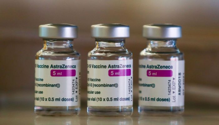 Doses of AstraZeneca's coronavirus disease (COVID-19) vaccine are seen, as Spain resumes vaccination with AstraZeneca shots after a temporary suspension, inside a COVID-19 vaccination centre at Wanda Metropolitano stadium, in Madrid, Spain, March 24, 2021. REUTERS/Sergio Perez