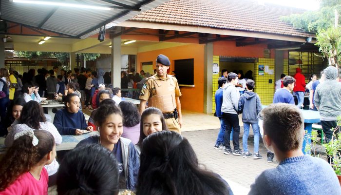 Programa Escola Segura. Colégio Estadual Flávio Warken, em Foz do Iguaçu. 05/2019. Foto: Jaelson Lucas/ANPr