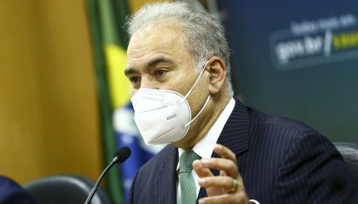 O ministro da Saúde, Marcelo Queiroga, durante o lançamento do programa Cuida Mais Brasil.