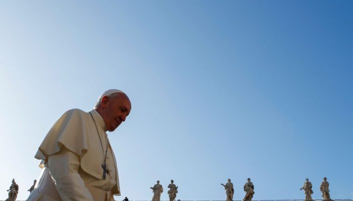 O Papa Francisco participa da audiência geral semanal no Vaticano,