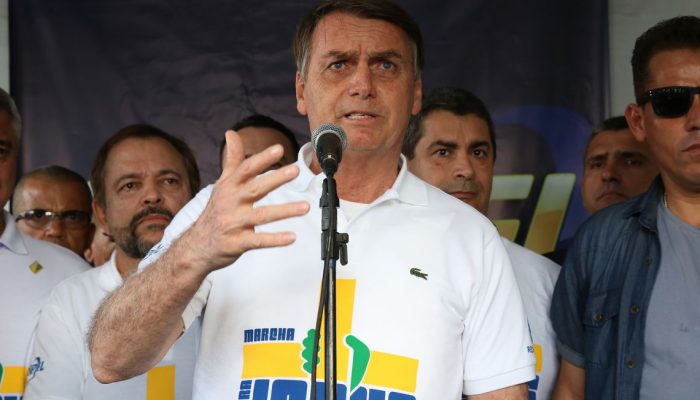 O presidente Jair Bolsonaro durante a 27ª edição da Marcha para Jesus, em São Paulo.
