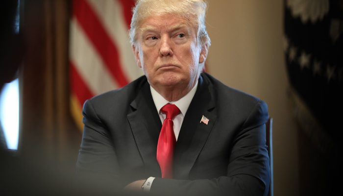WASHINGTON, DC - MARCH 01:  U.S. President Donald Trump participates in a meeting with leaders of the steel industry at the White House March 1, 2018 in Washington, DC. Trump announced planned tariffs on imported steel and aluminum during the meeting, with details to be released at a later date.  (Photo by Win McNamee/Getty Images)