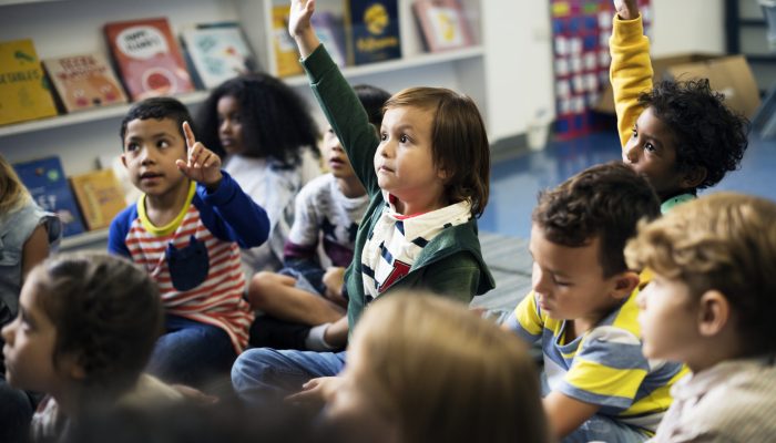 Happy kids at elementary school