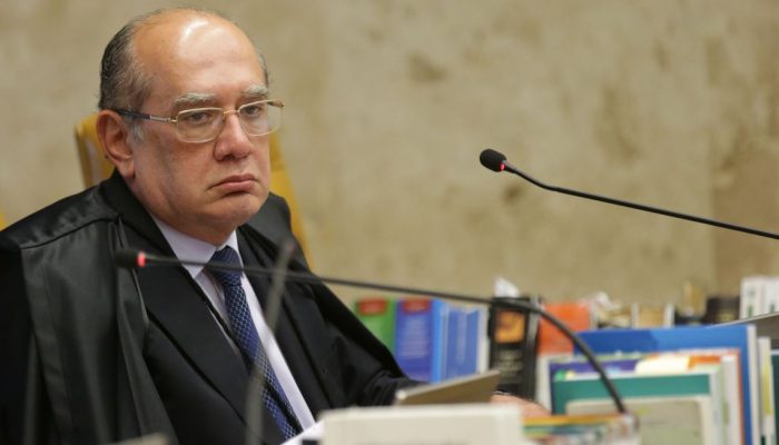 Ministro do Supremo Tribunal Federal (STF) Gilmar Mendes durante sessão para julgamento sobre a restrição ao foro privilegiado.