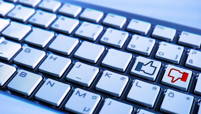 keyboard-computer-facebook-blue-button-no-like