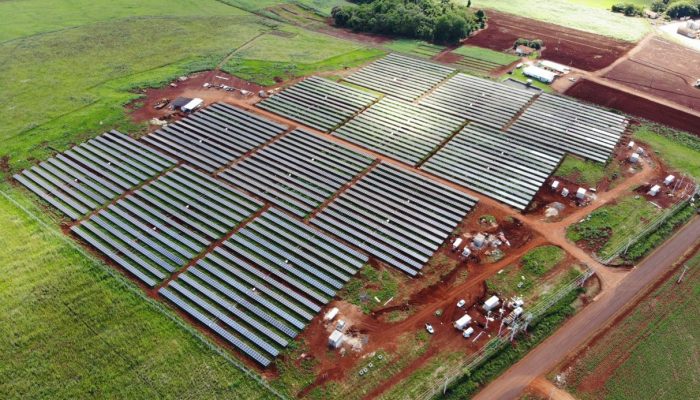 A Copel colocou em operação hoje, dia 1º, as três primeiras unidades geradoras da Usina Solar Fotovoltaica Bandeirantes, construída no norte do Paraná. Inicialmente a usina vai funcionar com 3 MWp (megawatt-pico, unidade de potência de energia fotovoltaica). - Curitiba, 01/03/2021  -  Foto: Divulgação Copel