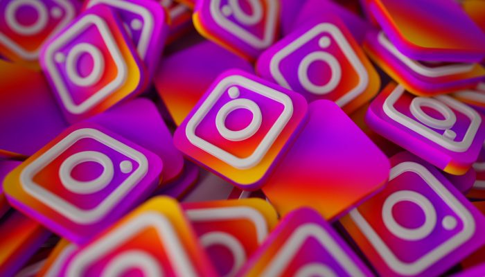 Pile of 3D Instagram Logos