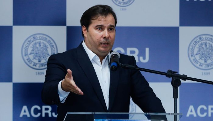 O presidente da Câmara dos Deputados, Rodrigo Maia, faz palestra na Associação Comercial do Rio de Janeiro (ACRJ)