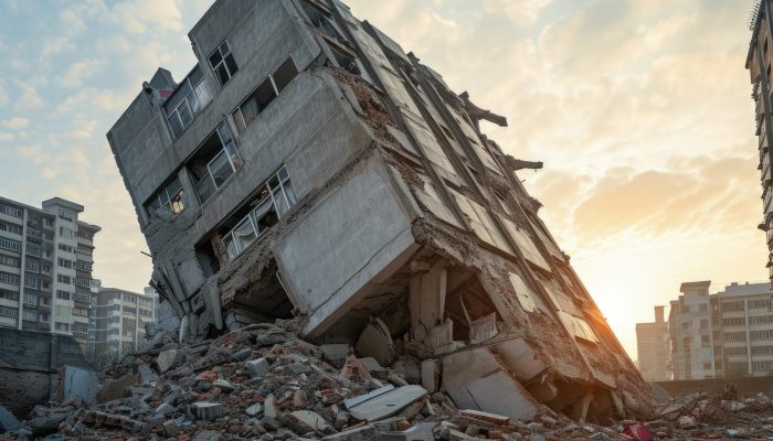 village house buildings was destroyed by earthquake